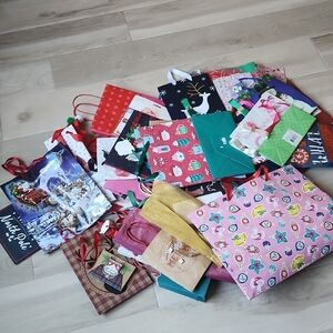 Assortment of Christmas Holiday Winter Gift Bags